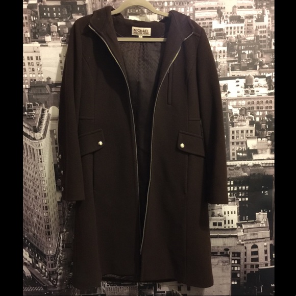 MICHAEL Michael Kors Jackets & Blazers - MICHAEL Michael Kors Chocolate Brown Zip-up Coat!